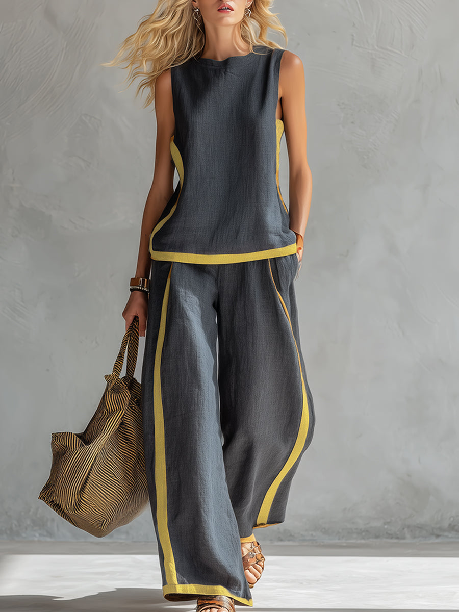 Leila | Conjunto elegante de chaleco y pantalón