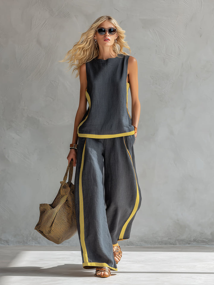 Leila | Conjunto elegante de chaleco y pantalón
