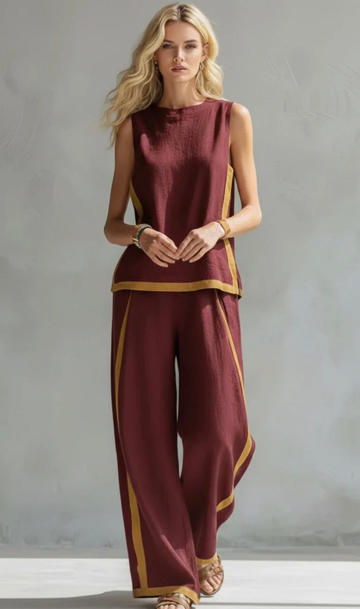 Leila | Conjunto elegante de chaleco y pantalón