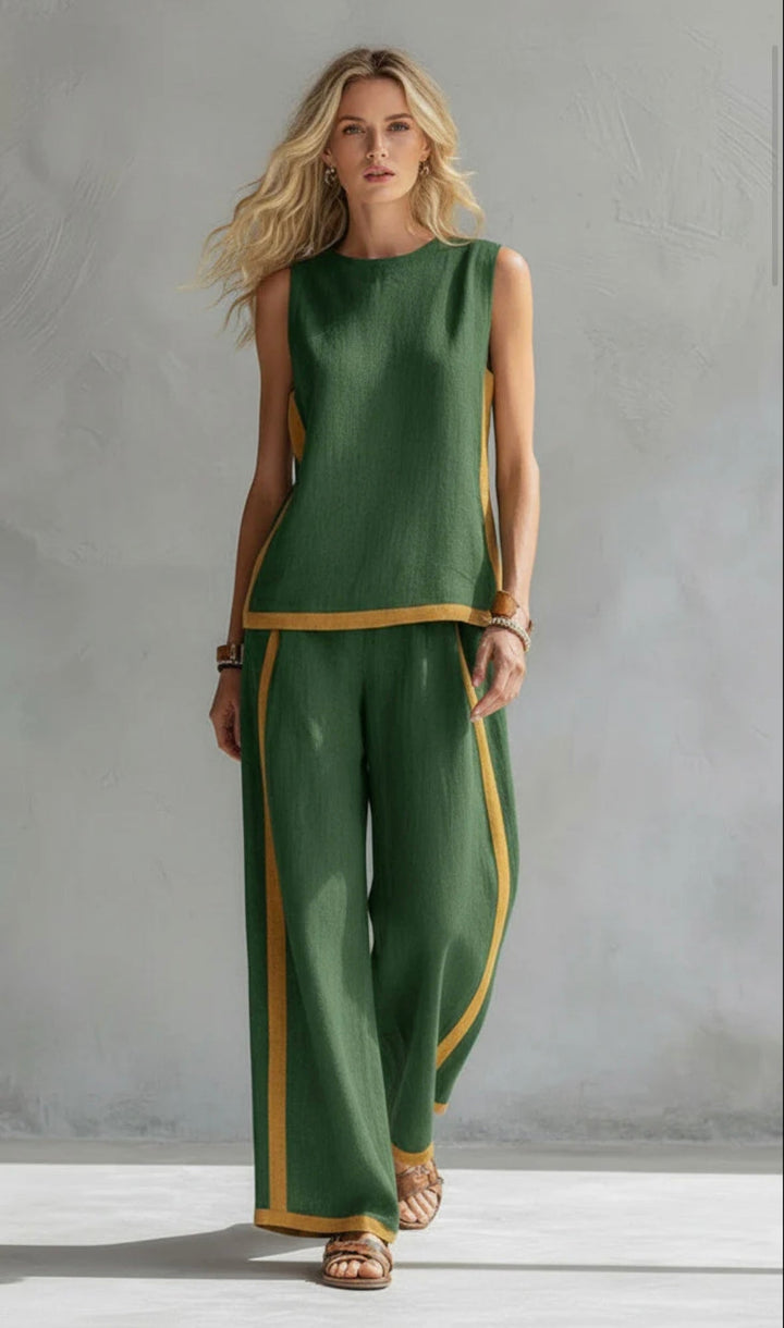 Leila | Conjunto elegante de chaleco y pantalón