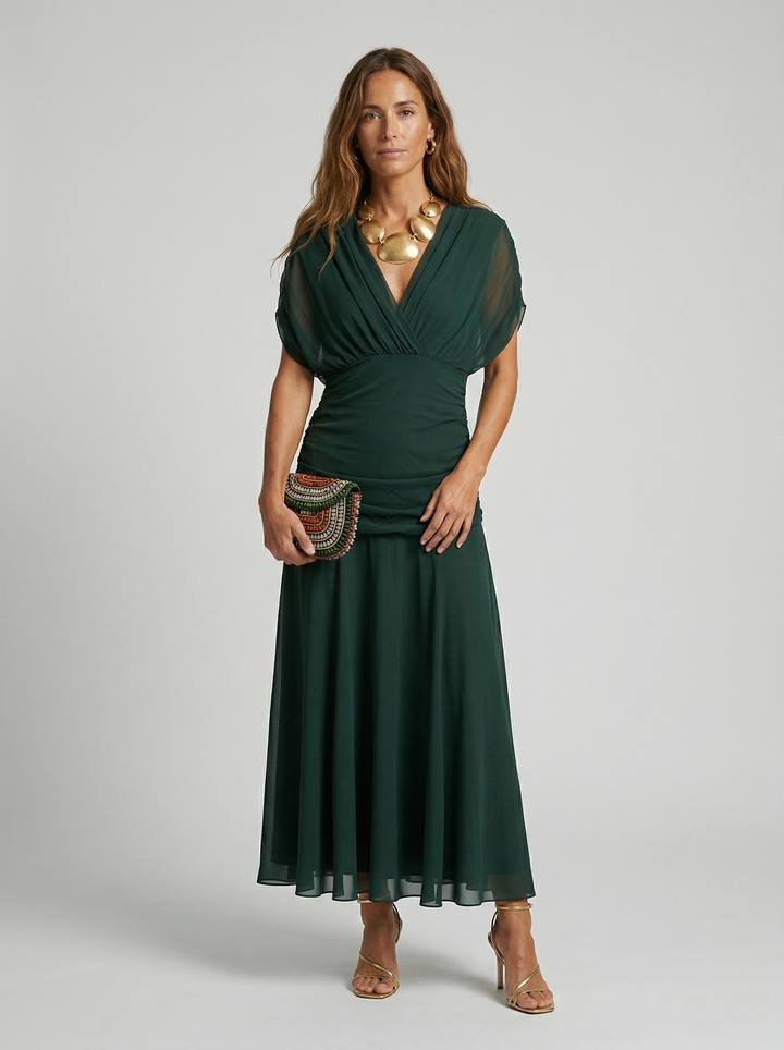 Nora | Vestido largo con cuello en v