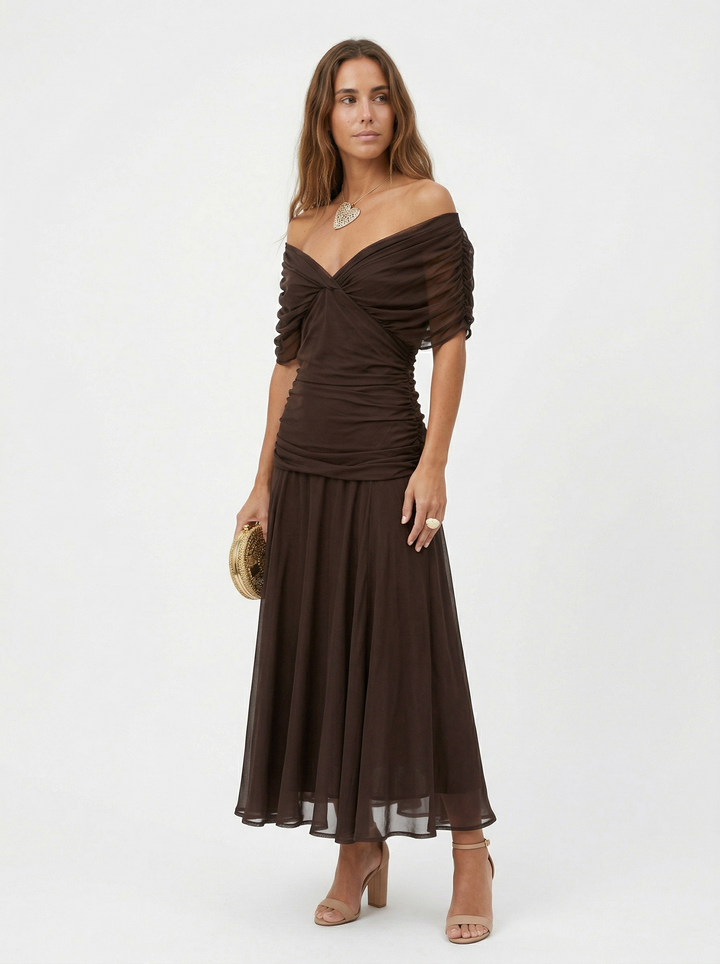 Nora | Vestido largo con cuello en v