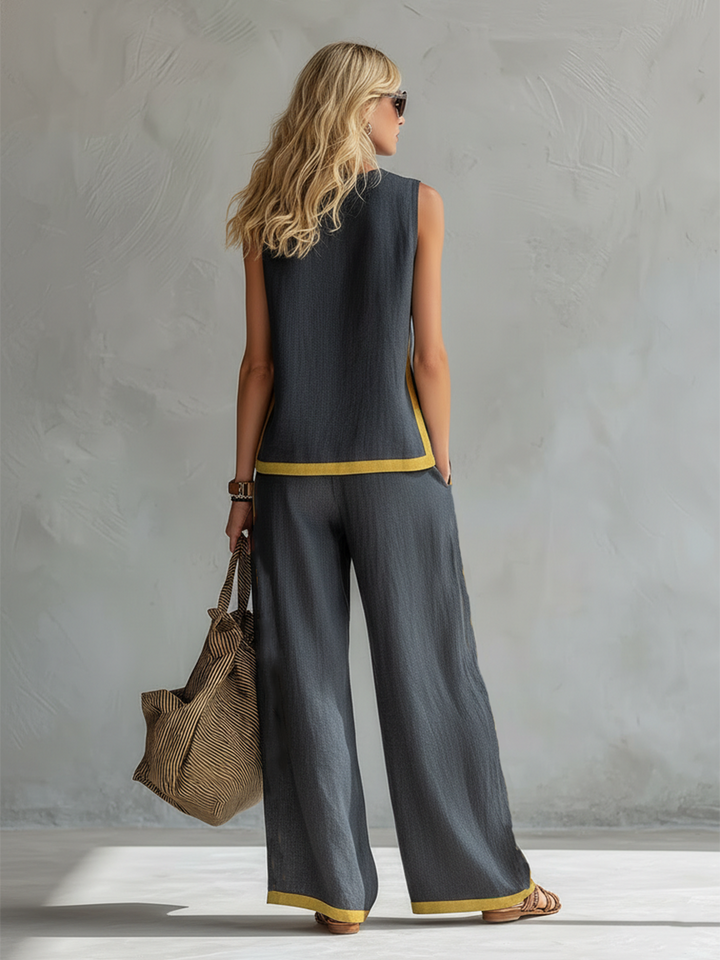 Leila | Conjunto elegante de chaleco y pantalón